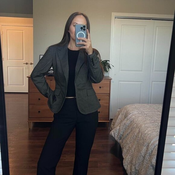 Anne Klein Charcoal Gray Blazer – Women’s 4P Petite - Picture 1 of 8